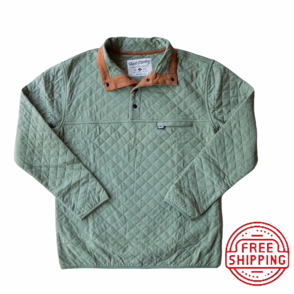 Rock Monkey Outfitters Quilted Pullover - Grass
